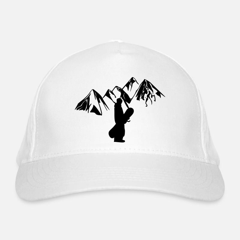 Mountain snowboarder Organic Baseball Cap