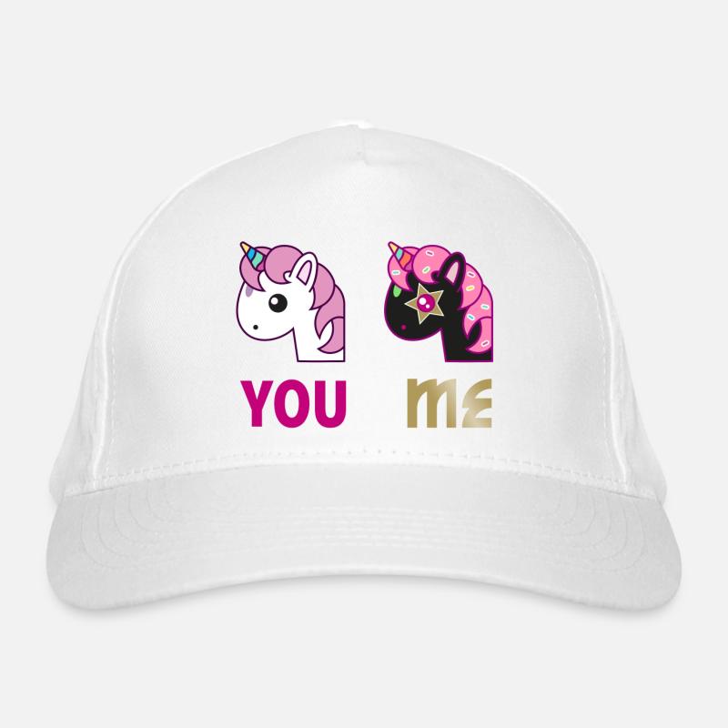 Einhorn You Me - Bio-Baseballkappe - Weiß