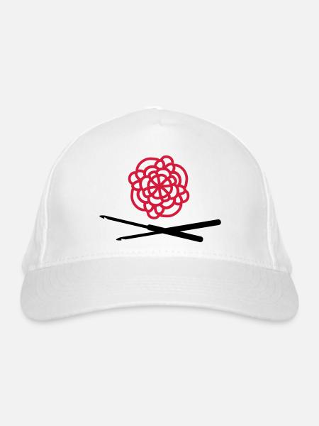 crochet - Organic Baseball Cap - white - Front