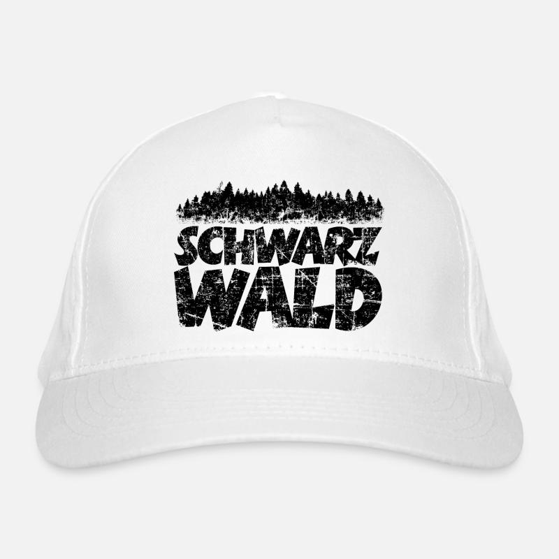 Schwarzwald mit Wald (Vintage/Schwarz) Bio-Baseballkappe