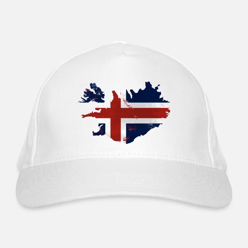 Iceland Flag Map Bio-Baseballkappe