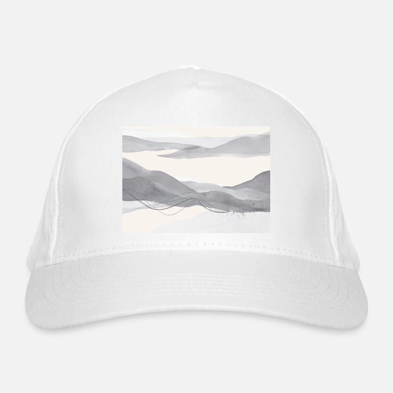 Paysage abstrait gris chaud - Casquette classique bio - blanc