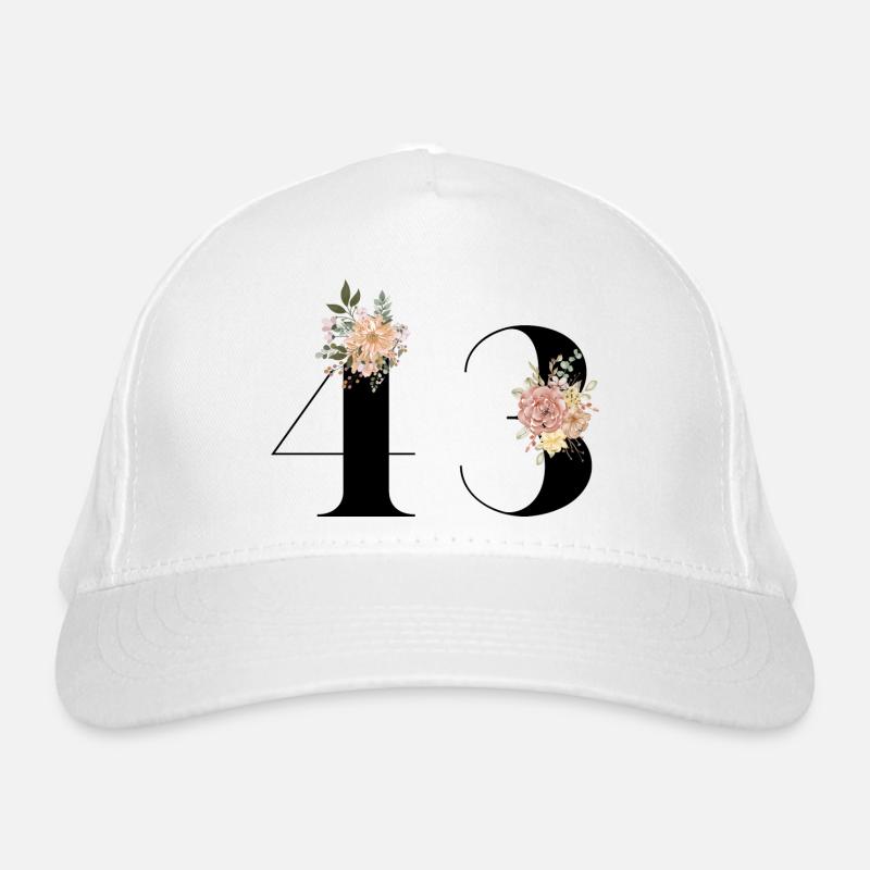 43e anniversaire fleuris (Cadeau de 43 ans) Casquette classique bio