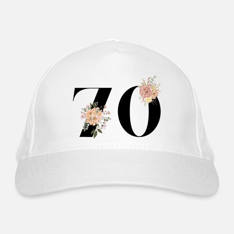 70e anniversaire fleuris (Cadeau de 70 ans) Casquette classique bio