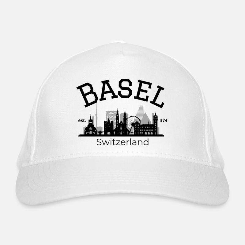 Basel skyline silhouette Organic Baseball Cap