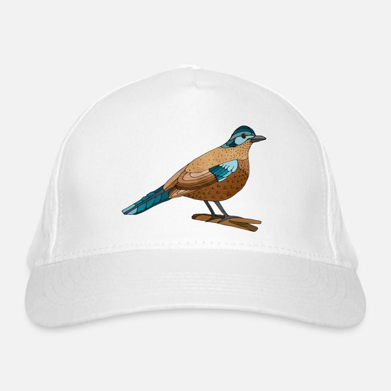 Vogel - Bio-Baseballkappe - Weiß