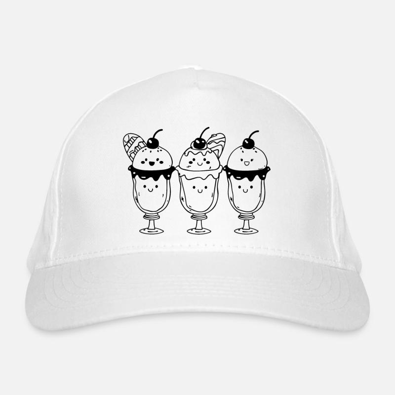 Sundae à la crème glacée de dessin animé Casquette classique bio