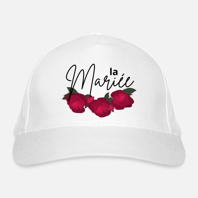 La mariée fleur rouge minimaliste Casquette classique bio