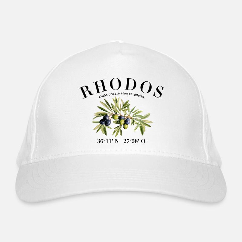 Rhodes Grèce Olives de vacances Casquette classique bio