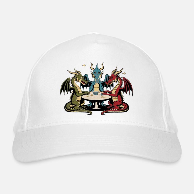 Dragons playing cards Organic Baseball Cap