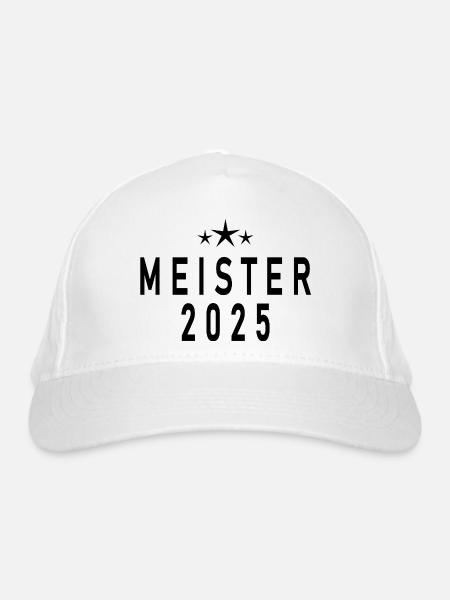 Meister 2025 - Bio-Baseballkappe - Weiß - Vorne