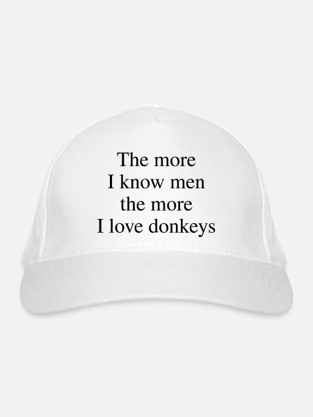 Plus j’aime les ânes - Casquette classique bio - blanc - Devant
