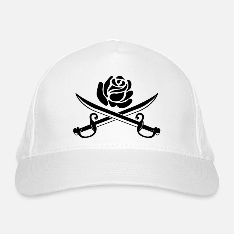 Rose noire et épées croisées Casquette classique bio