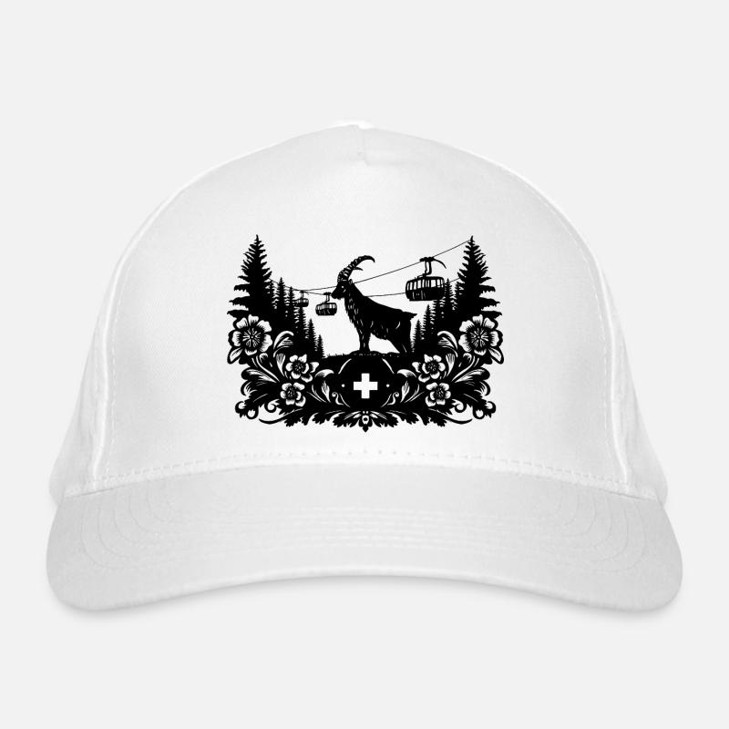 Steinbock_1_black Bio-Baseballkappe