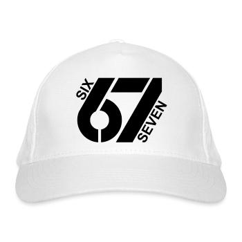 Six Seven 67 Jugendwort Meme Design - Bio-Baseballkappe - Weiß - Vorne