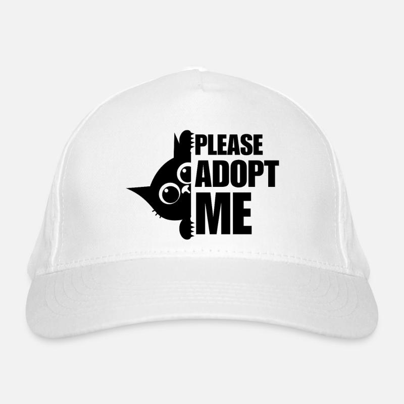 Please adopt me - Süßes Katze-Design Geschenk  Bio-Baseballkappe