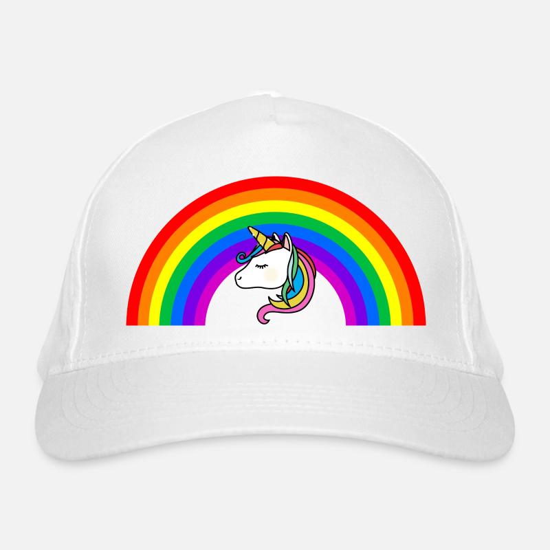 Regenbogen Einhorn Bio-Baseballkappe