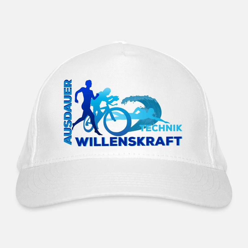 Triathlon - Ausdauer - Technik - Willenskraft Bio-Baseballkappe