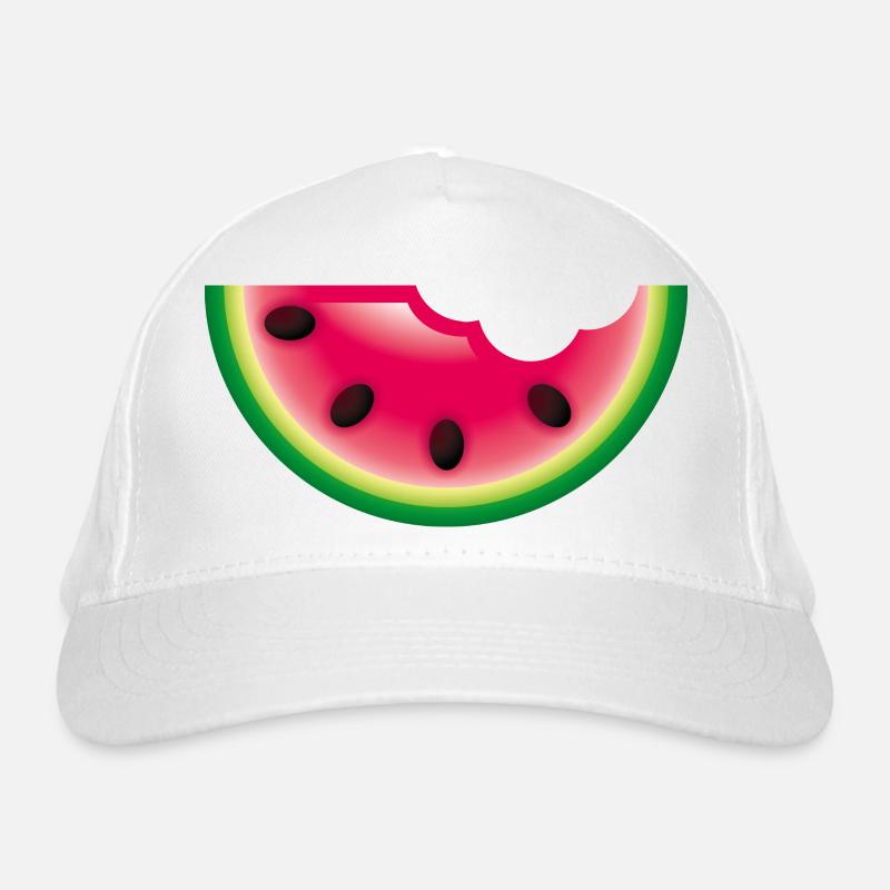 Smiley Watermelon - Bio-Baseballkappe - Weiß