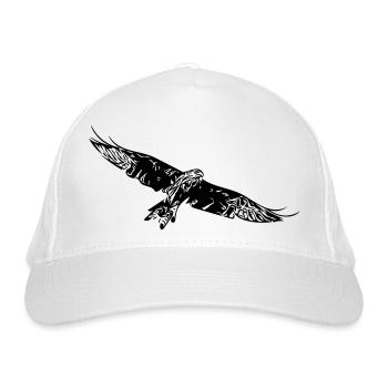 Greifvogel auf breiten Schwingen - Bio-Baseballkappe - Weiß - Vorne