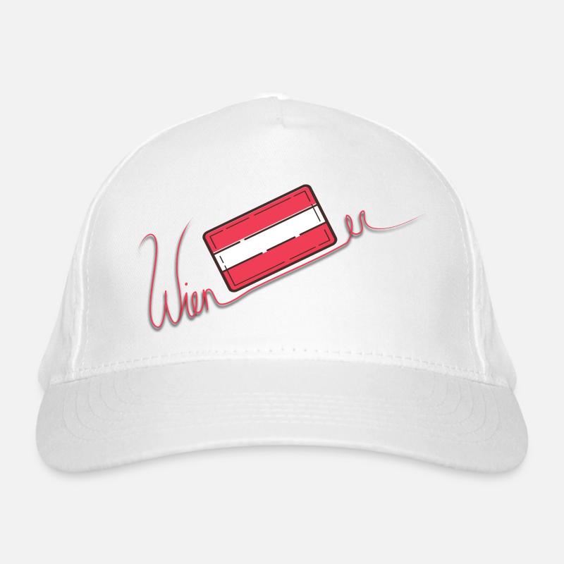 Viennese lettering with Austrian flag Organic Baseball Cap