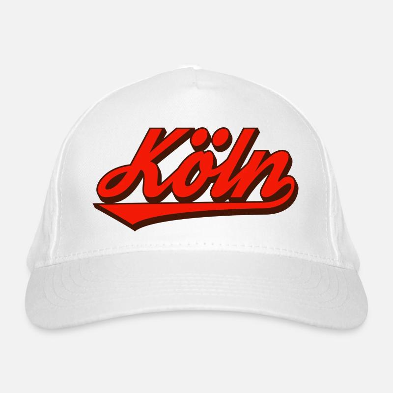 Köln Retro Script Logo Rot Bio-Baseballkappe