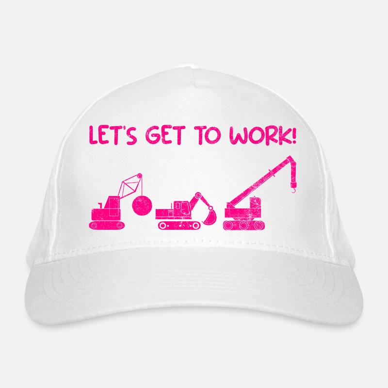 Bagger Baustelle Bauarbeiterin Mädchen I Geschenk Bio-Baseballkappe