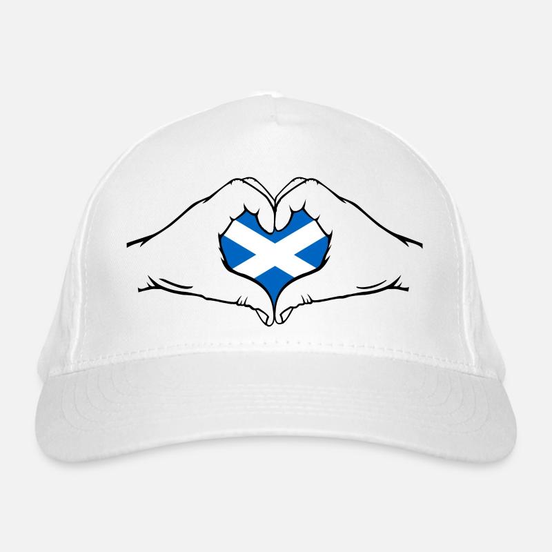 Schottland Flagge Herzform Bio-Baseballkappe