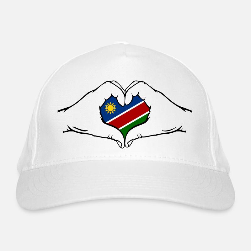 Namibia Flagge Herzform Bio-Baseballkappe