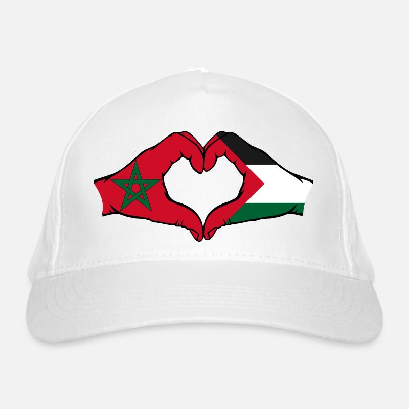 Forme de coeur Maroc Palestine avec mains Casquette classique bio