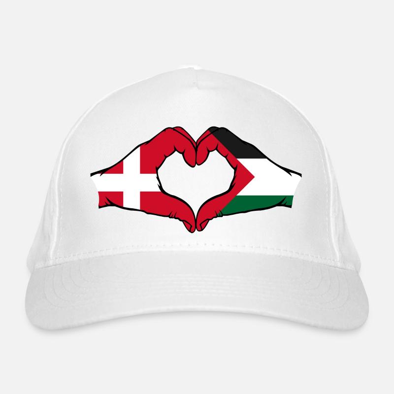 Danemark Palestine en forme de coeur avec les mains Casquette classique bio