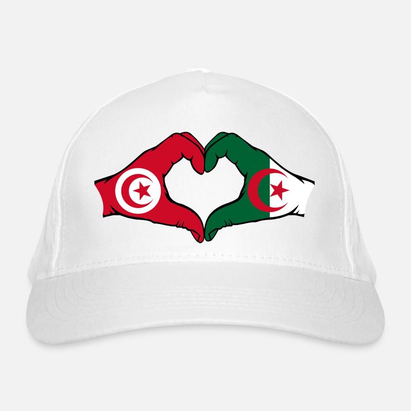 Tunisia Algeria heart shape with hands Organic Baseball Cap