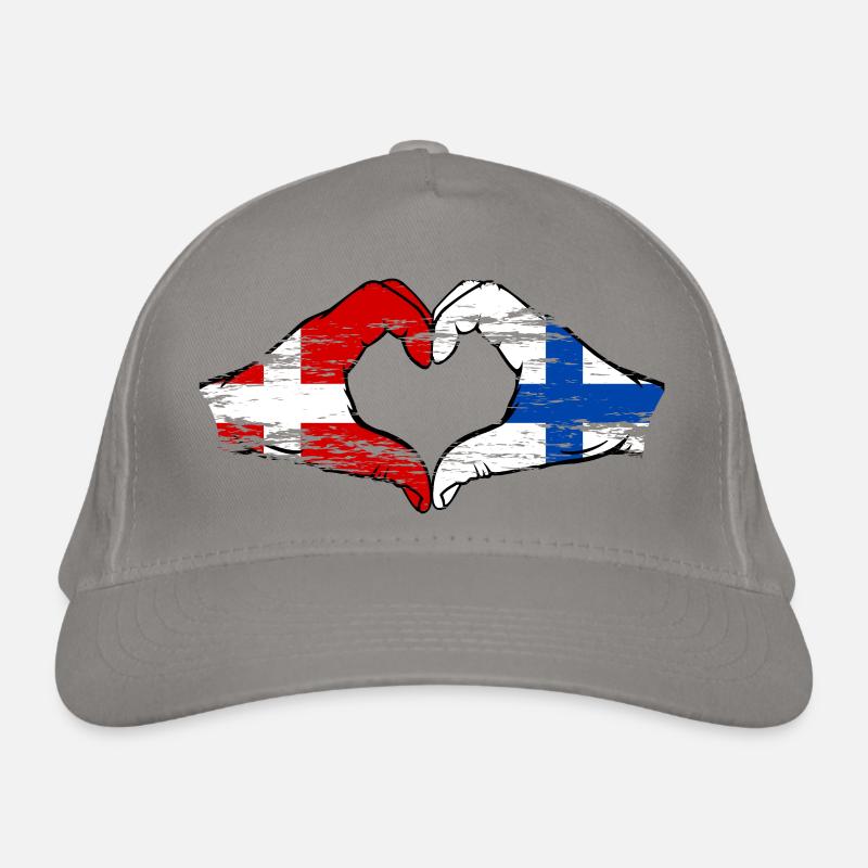 Danemark Finlande forme de coeur avec les mains utilisées Casquette classique bio
