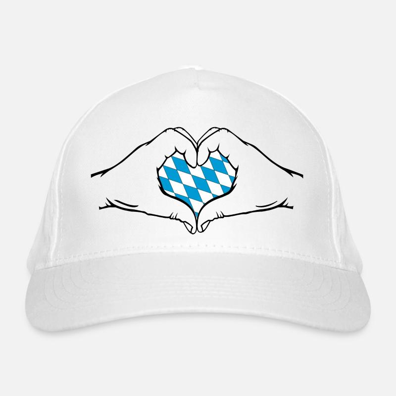 Drapeau de Bavière Aiguilles en forme de coeur Casquette classique bio