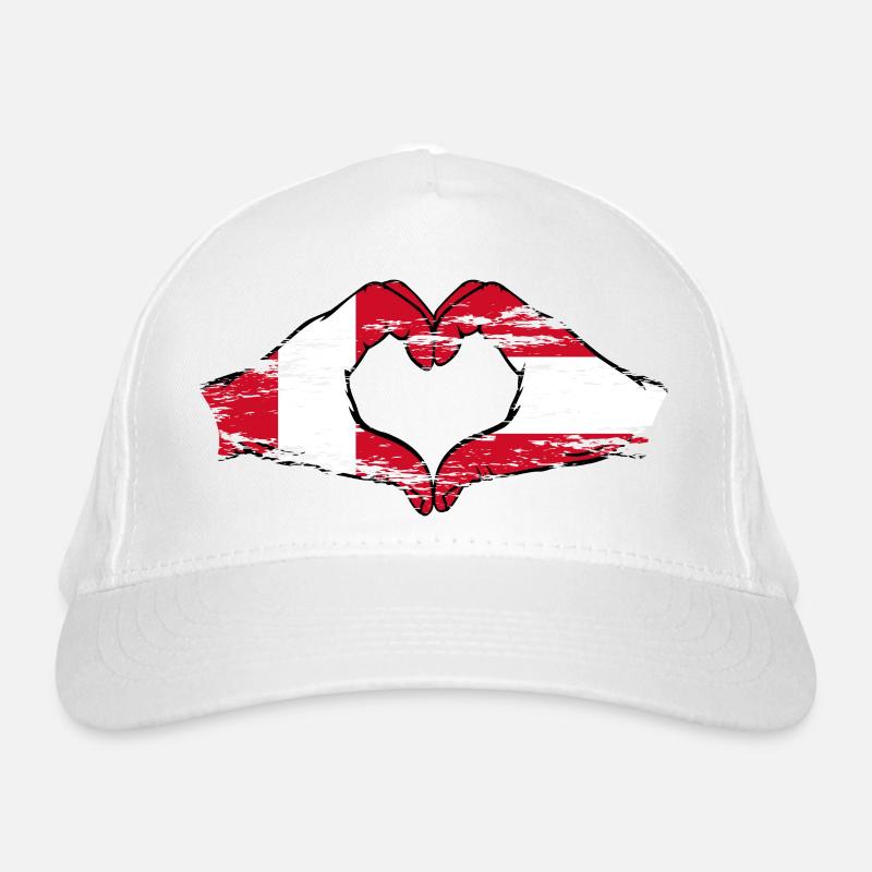 Pérou Autriche drapeau mains forme de coeur utilisé Casquette classique bio