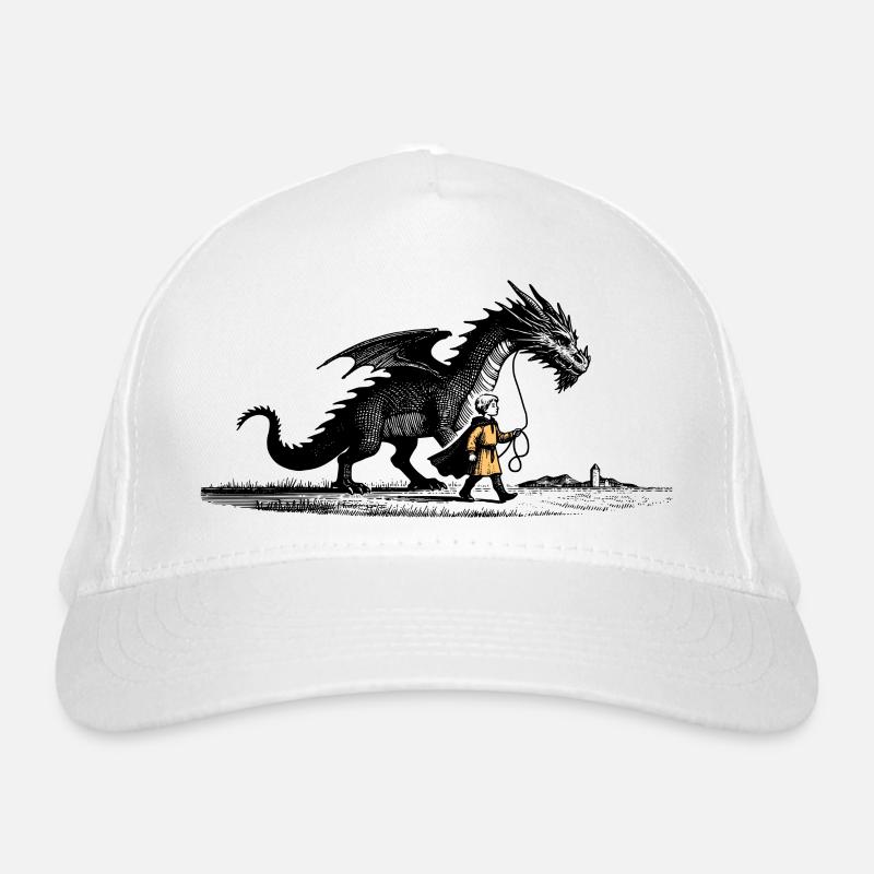 Kleiner Junge mit Drachen Bio-Baseballkappe