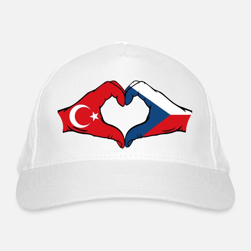 Turquie République tchèque drapeau coeur Casquette classique bio