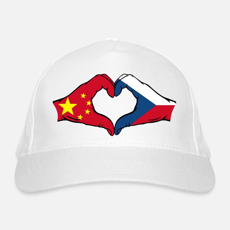 Chine République tchèque drapeau coeur Casquette classique bio