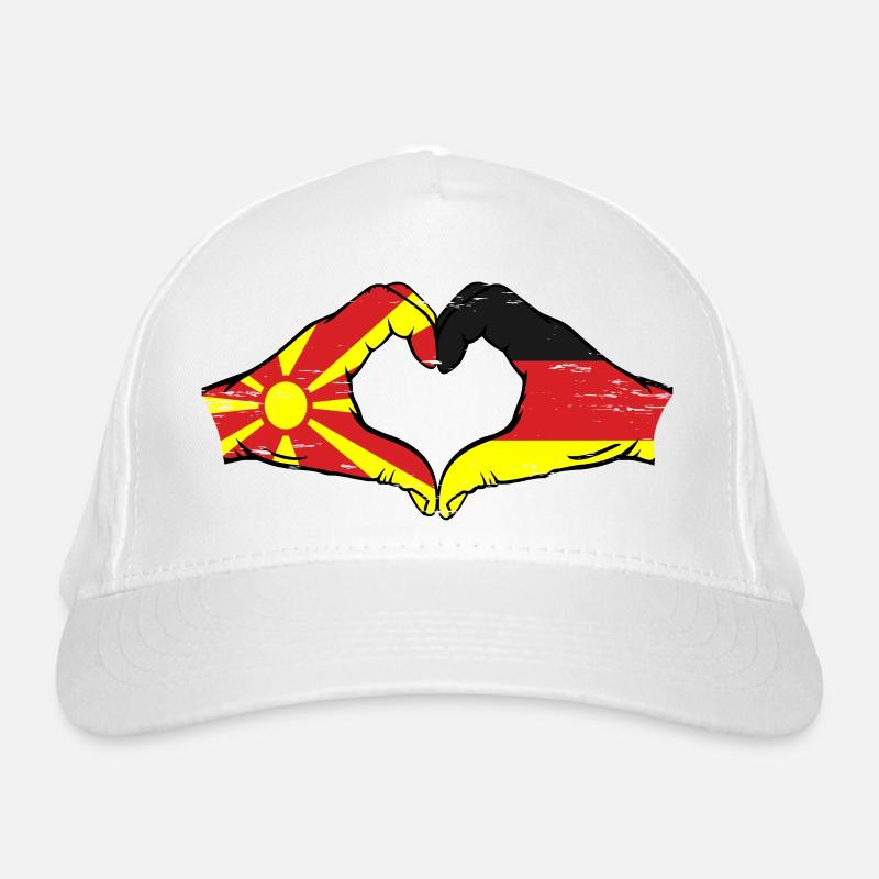 Macédoine, Allemagne, drapeau, mains, forme de coeur utilisé Casquette classique bio