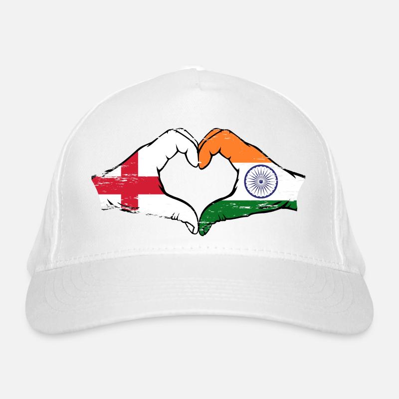Angleterre Inde Mains Forme Coeur Utilisé Casquette classique bio