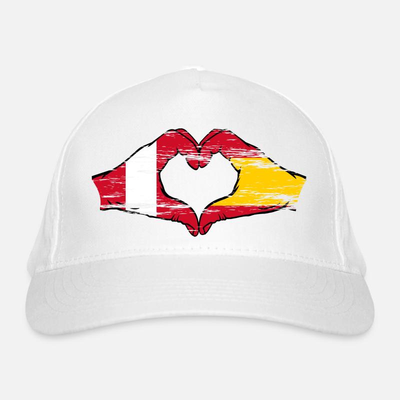 Pérou Espagne mains forme de coeur utilisé Casquette classique bio