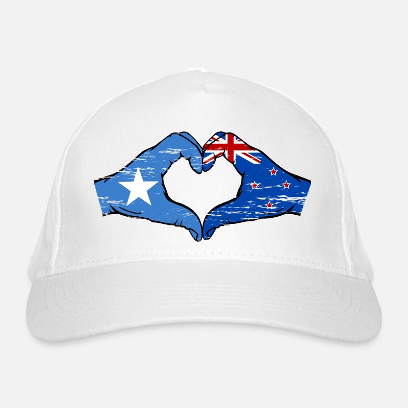 Somalie Nouvelle-Zélande drapeau mains forme coeur utilisé Casquette classique bio