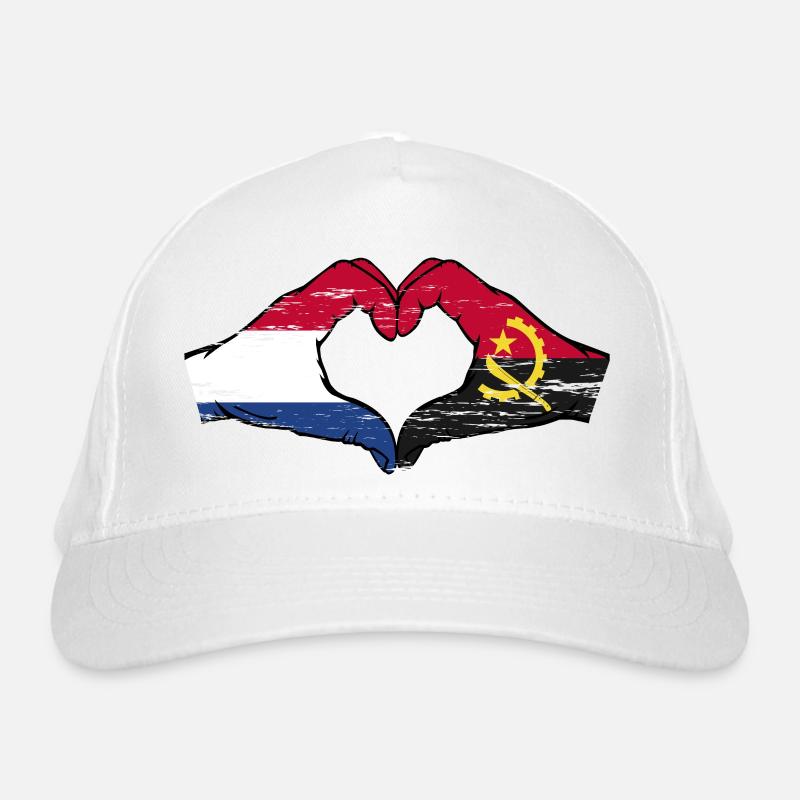 Hollande Angola drapeau mains forme de coeur utilisé Casquette classique bio