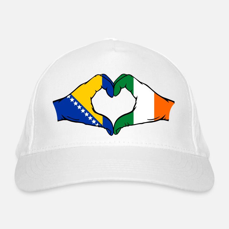 Bosnie Irlande Drapeau Mains Coeur Forme Casquette classique bio