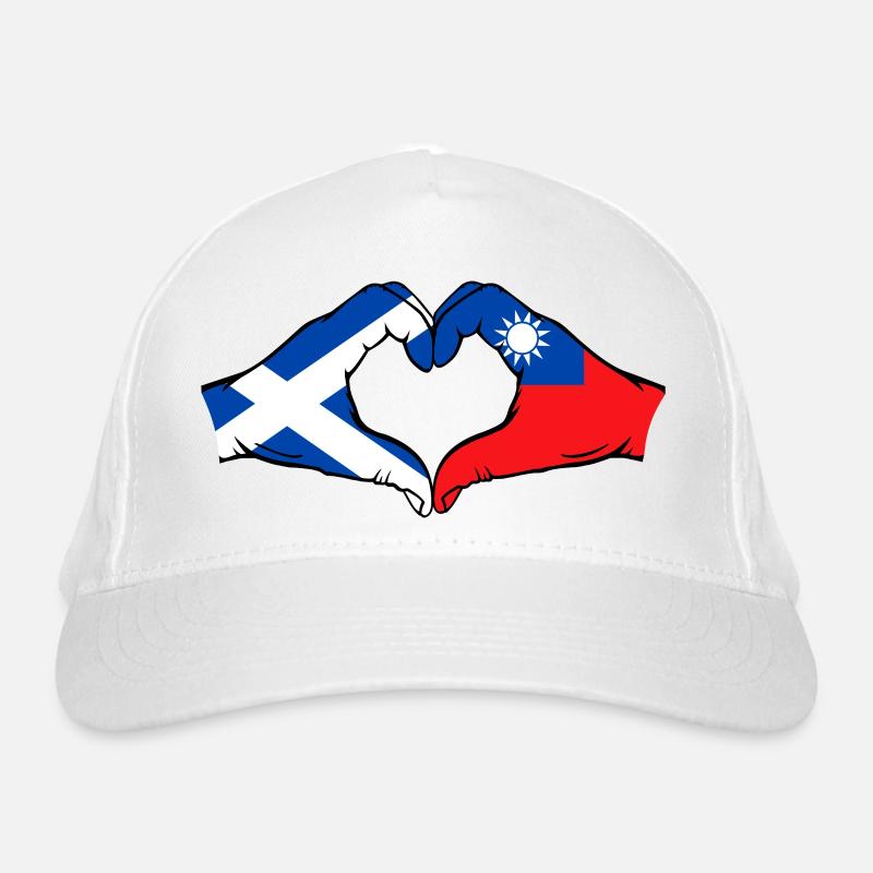 Ecosse Taiwan Drapeau Mains Coeur Forme Casquette classique bio