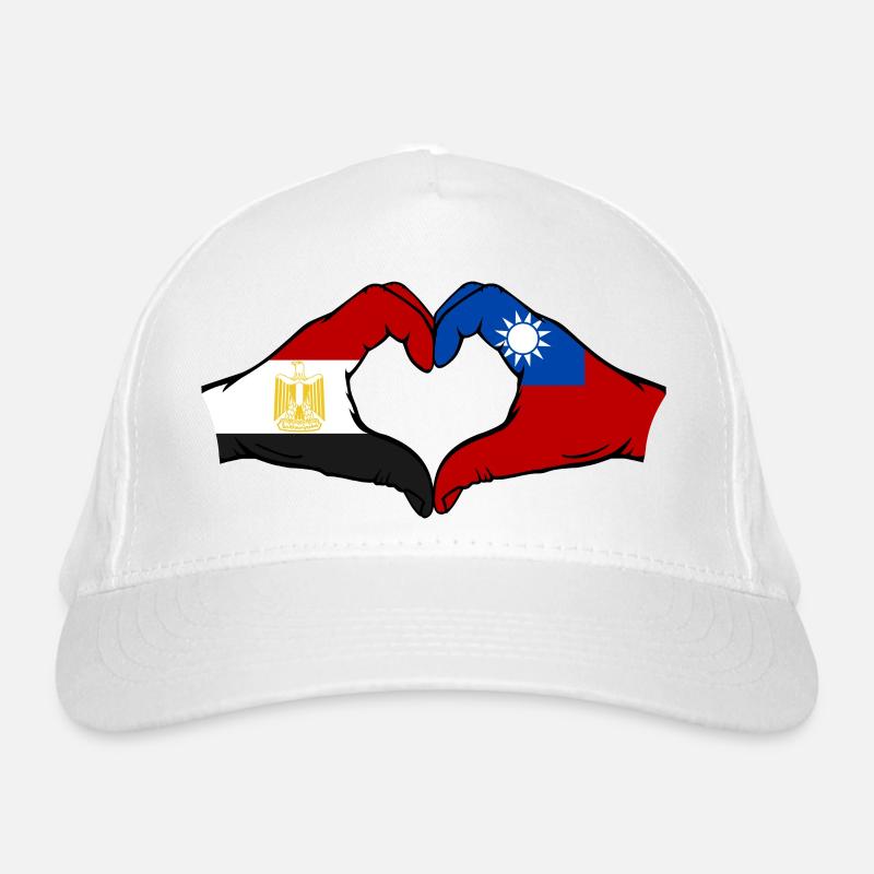Égypte Taïwan Drapeau Mains Coeur Forme Casquette classique bio
