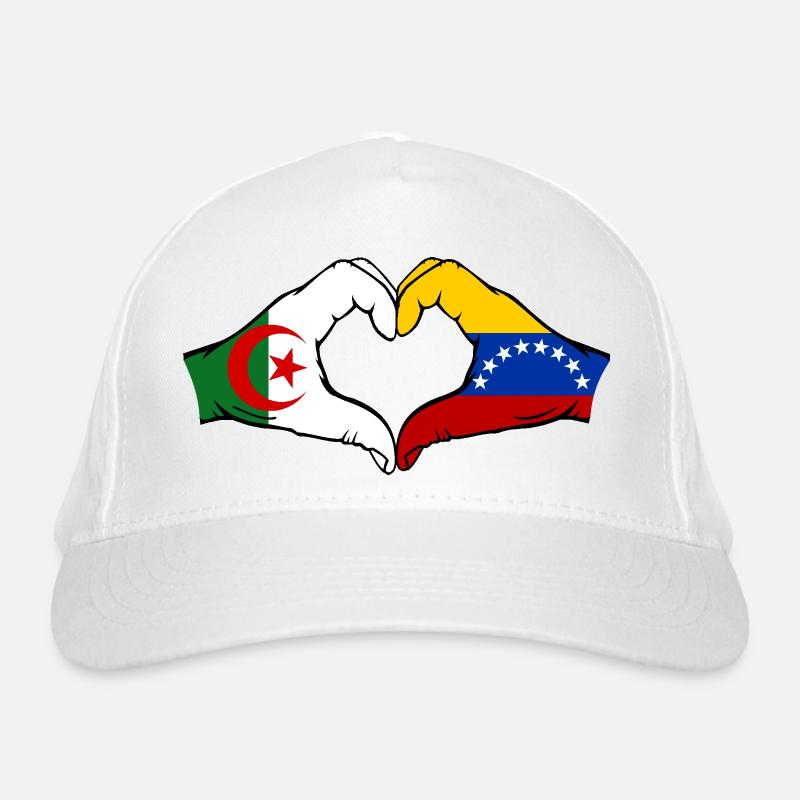 Algérie Venezuela Drapeau Mains Coeur Forme Casquette classique bio