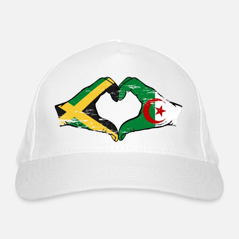 Jamaïque Algérie Mains Forme Coeur Utilisé Casquette classique bio