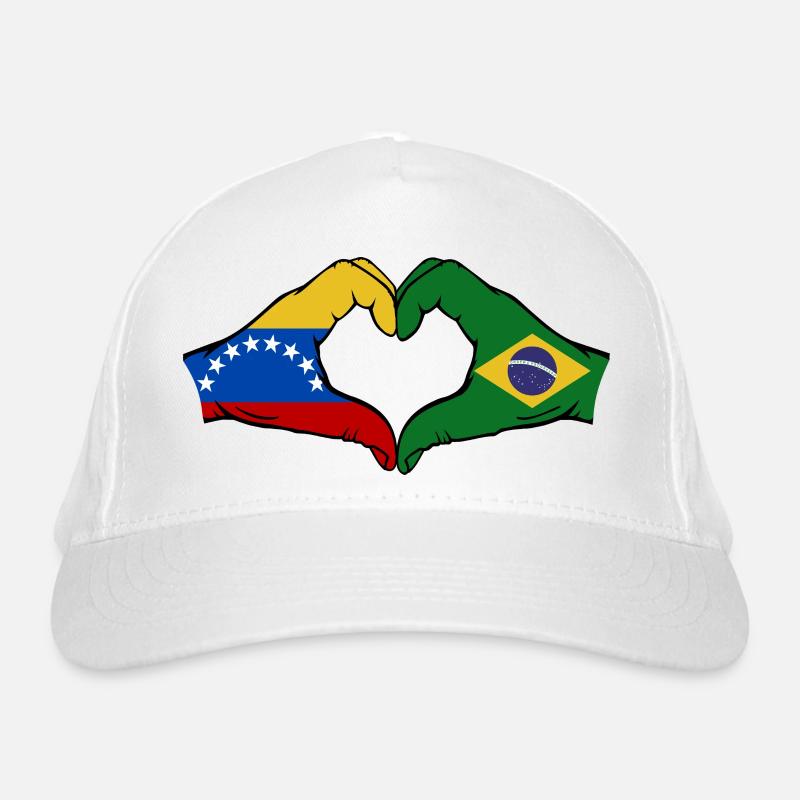 Venezuela Brasilien Flagge Hände Herzform Bio-Baseballkappe