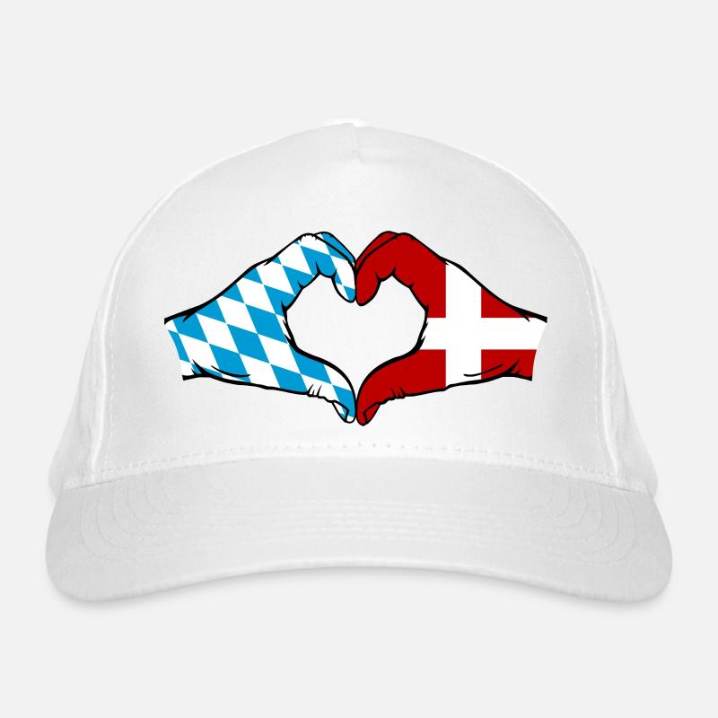 Bavière, Danemark, Drapeau, Mains, Coeur Casquette classique bio